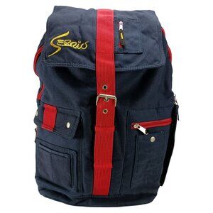 Rare! Vintage Serrio Backpack Has many pockets inside and out! Red and blue colo